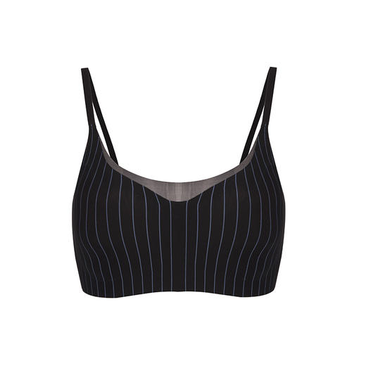 Ubras通勤莫代尔隐形背勾文胸罩竖条纹内衣女无钢圈秋薄款美背 商品图3
