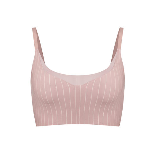 Ubras通勤莫代尔隐形背勾文胸罩竖条纹内衣女无钢圈秋薄款美背 商品图2