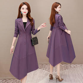 YWE  OS-JF1003时尚气质修身显瘦风衣外套