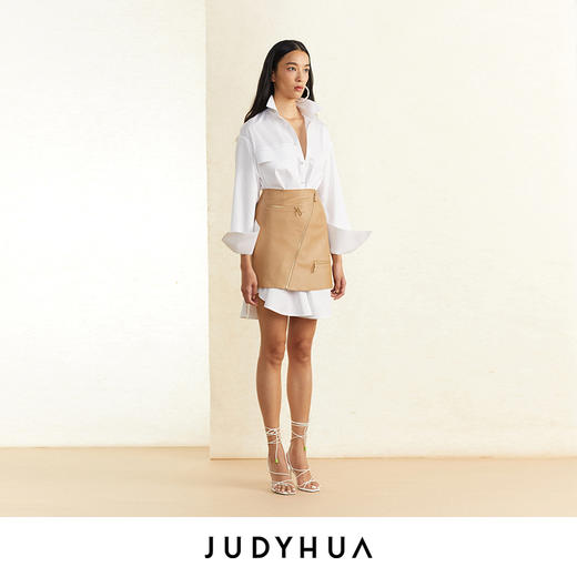JUDYHUA 不对称口袋设计极简款白色衬衫 商品图6