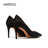 westory马丁靴女2021年春新款气质高跟鞋W21AE52531 商品缩略图2