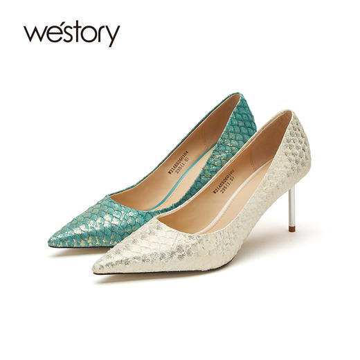 westory高跟鞋女2021年新款春季新款尖头高跟鞋W21AE52601 商品图1
