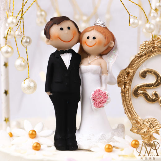 【3576】双层婚礼纪念日蛋糕白底 商品图1