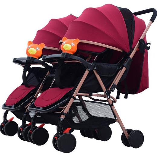 【婴儿车】双胞胎婴儿推车可拆分双向双人轻便可坐可躺折叠 商品图2