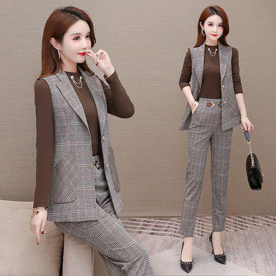 WE-OS-ONY06 格子时尚气质三件套女2021春季新款套装 商品图3