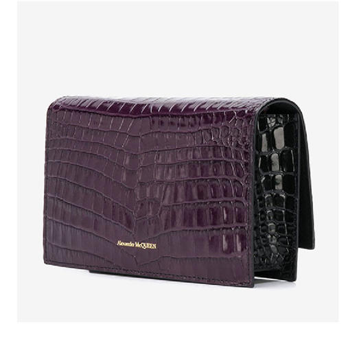 Alexander McQueen 麦昆 女士单肩链条包 紫色 鳄鱼皮压纹 613088 1HBBG 5150 商品图2