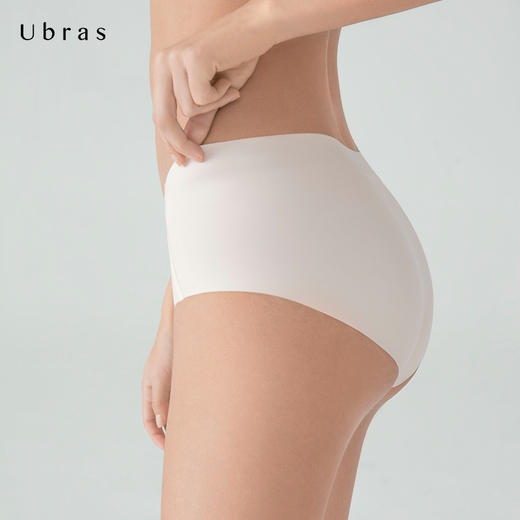 Ubras舒适无痕光面内裤深V版空气裸感无痕三角裤女纯棉底裆中腰裤 商品图3