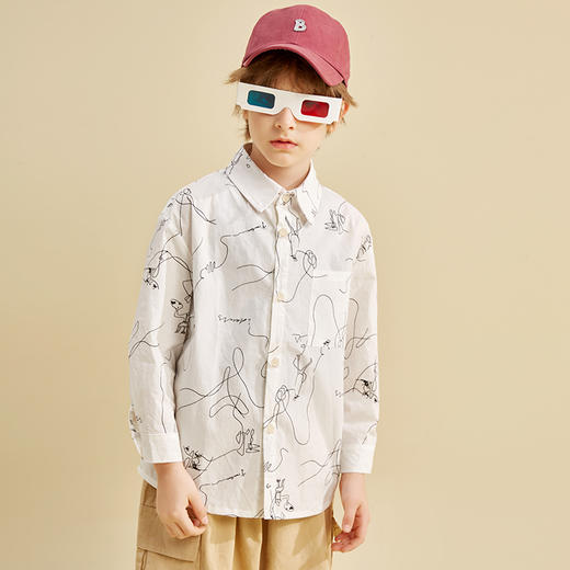 【特价清仓】龙之涵 儿童休闲衬衣 春秋衬衫中大童衬衣打底衫百搭好穿 商品图0