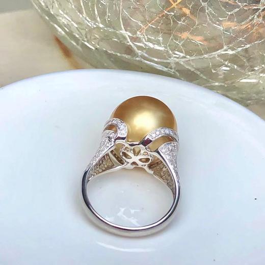 「上升」14mm南洋金珠钻石戒指 商品图1