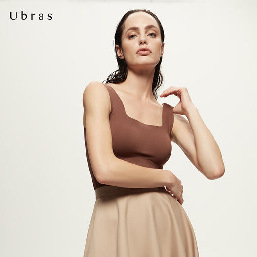 Ubras欧阳娜娜同款新品方领带胸垫毛背心打底舒适 商品图3