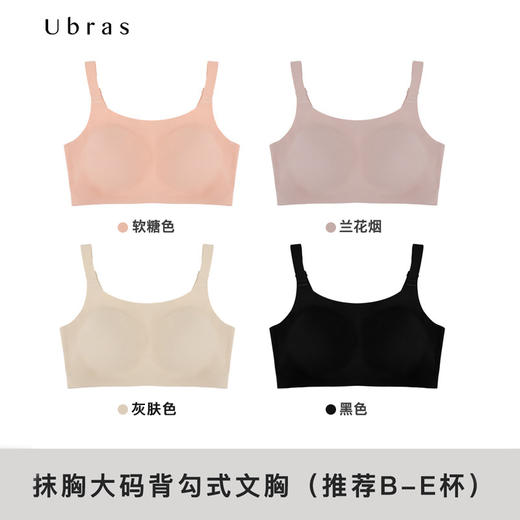 Ubras大码背勾式抹胸文胸内衣女无钢圈无痕轻薄透气 商品图3