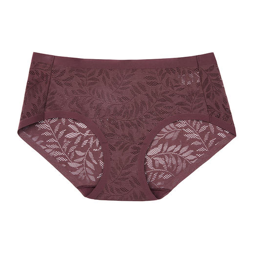 Ubras花叶蕾丝中腰三角裤性感无痕内裤女柔软高弹底裤纯棉底裆裤 商品图1