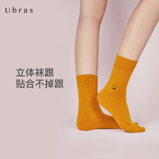 Ubras刺绣柔棉中筒袜秋冬保暖袜舒适透气袜子女卡通女士袜子 商品图4