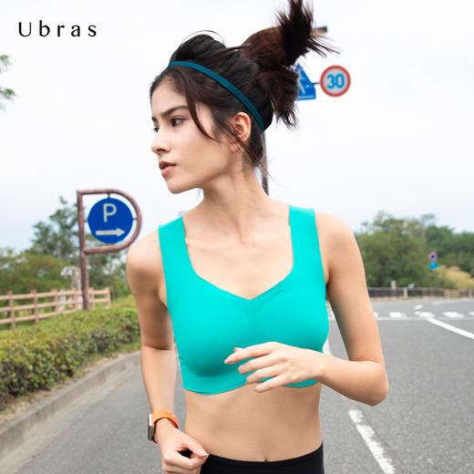 Ubras撞色美背运动文胸背心式无痕内衣女无钢圈健身秋款瑜伽 商品图1