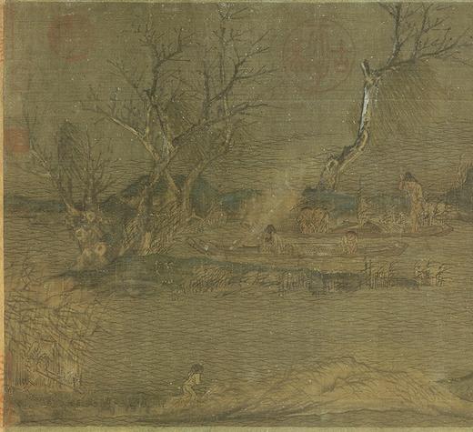 【定制书画】（五代）赵干《江行初雪图》绢本 手卷 馆藏书画高仿复制艺术品（付款后28天内发货） 商品图1