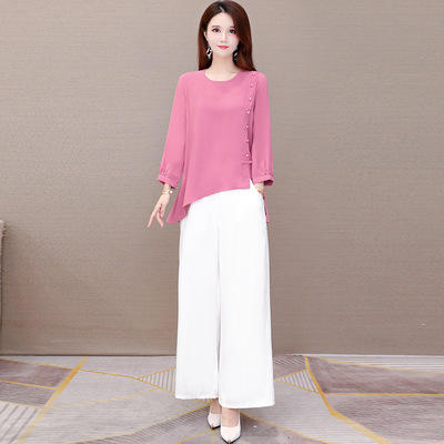 WE- KED-981958 天丝棉时尚显瘦两件套女2021春季新款套装 商品图0