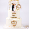 【3576】双层婚礼纪念日蛋糕白底 商品缩略图0