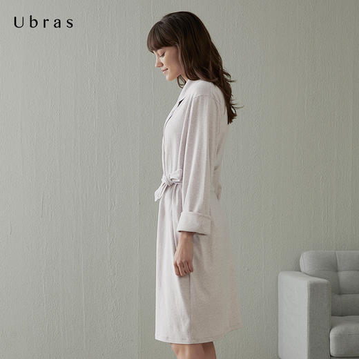 Ubras睡袍浴袍女长款纯棉家居服天然亲肤透气长袖吸汗睡衣秋季 商品图2