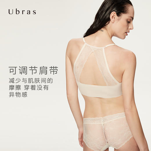 ubras木槿蕾丝美背背心式文胸无钢圈舒适透气胸罩薄女士内衣 商品图3