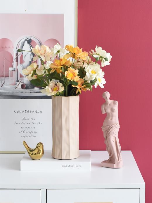 北欧莫兰迪色质感釉面陶瓷树形几何花瓶别墅样板房设计师陈设装饰下单3天内发货 商品图3