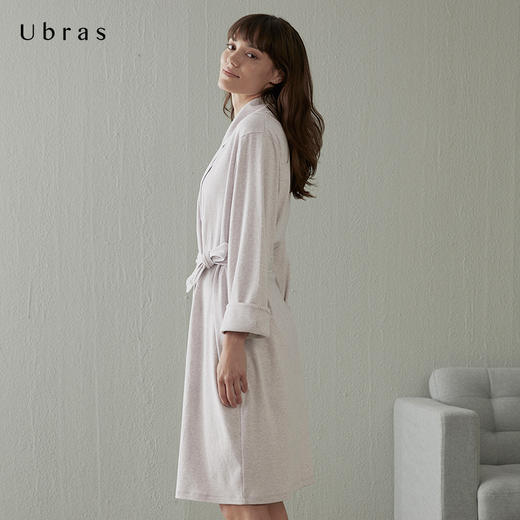 Ubras睡袍浴袍女长款纯棉家居服天然亲肤透气长袖吸汗睡衣秋季 商品图3