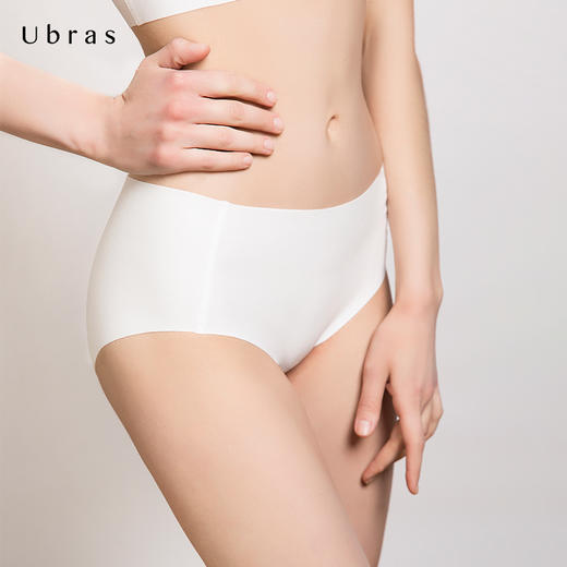 Ubras通勤系列无痕内裤透气莫代尔无痕三角裤女纯棉底裆中腰底裤 商品图1