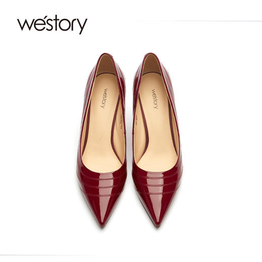 westory高跟鞋女2021年新款春季婚鞋新娘鞋细跟尖头W21AE52011 商品图4