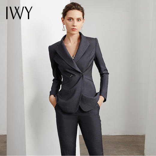IWY/经典灰色西服西装套装女经理工作服售楼部高端职业装CP11101 商品图2
