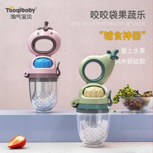 【宝宝用品】*咬咬乐网袋果蔬乐安抚奶嘴 宝宝咬咬袋宝宝果蔬硅胶网袋 商品图0