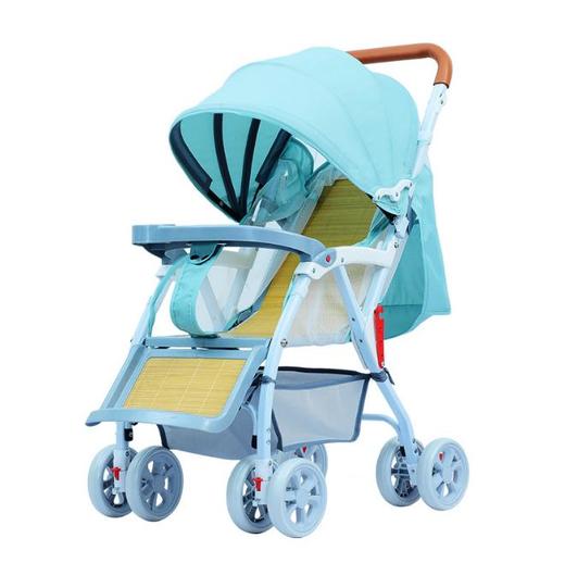 【婴儿车】竹编藤编凉席推车轻便婴儿车可坐躺四轮宝宝推车 商品图0