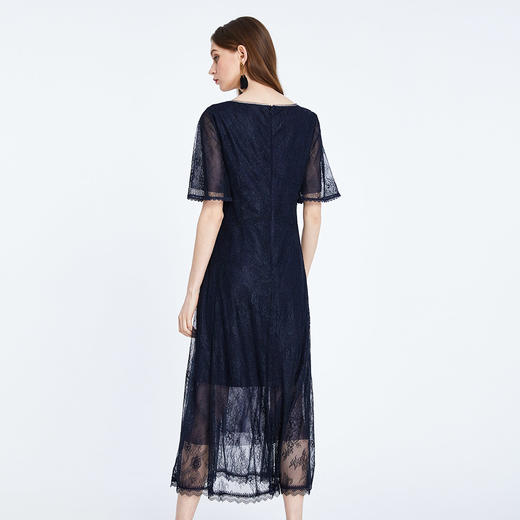 PG8A1斯尔丽2021年春季新品女人味定位亮片贴花蕾丝连衣裙 商品图1