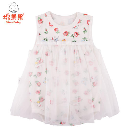 棉果果夏季女童满印网纱连体衣M222727221312 商品图0