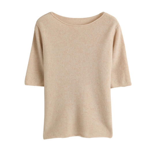 新款卷边圆领针织五分短袖针织衫 商品图3