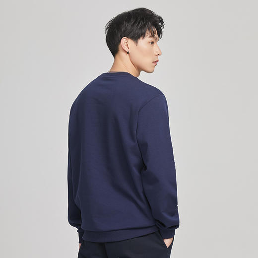 卡尔美运动休闲卫衣春秋季新款男针织圆领套头衫宽松上衣 商品图2