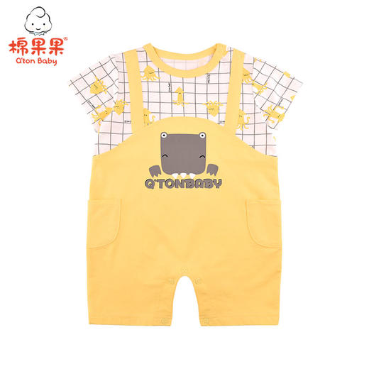 棉果果夏季男童氨棉汗布假两件套头连体衣连身衣哈衣M212727221270 商品图1
