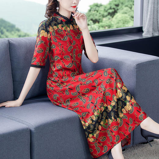 AHM  zxfs1535仿真丝改良版旗袍连衣裙【限量】 商品图0