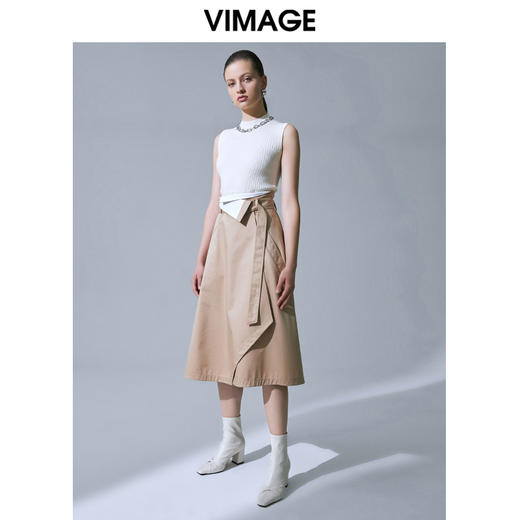VIMAGE纬漫纪女装夏季新款时尚气质高腰不对称不规则a字半身裙V1506103 商品图3