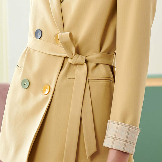 欧芮儿新款九分袖双排扣小西装外套女两件套韩版网红套装 商品图3