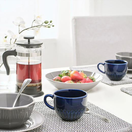 IKEA 宜家 STRIMMIG 斯特里米格 杯 石瓷 蓝色 36 厘升 商品图1