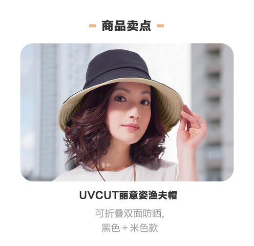 UVCUT丽意姿防晒帽双面款 5款可选择 商品图0
