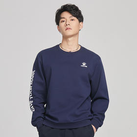 卡尔美运动休闲卫衣春秋季新款男针织圆领套头衫宽松上衣