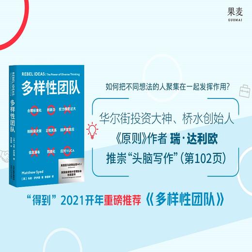 多样性团队 马修 萨伊德著 团队管理 正确决策、快速反应和应对、自我修正 把多维思考力 变成团队生产力 携程梁建章2021开年力荐 商品图1