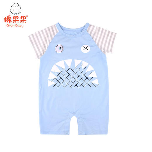 棉果果夏季男童氨棉汗布套头连体衣连身衣哈衣M212727221339 商品图1