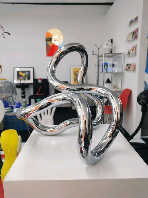 美国1980s中古原版Tangle Richard Zawitz 镜面银色博物馆雕塑最大size 商品图0