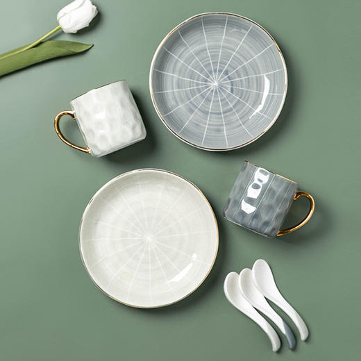 摩登主妇桑墨北欧一人食餐具套装单人米饭碗菜盘勺筷马克杯子组合 商品图2