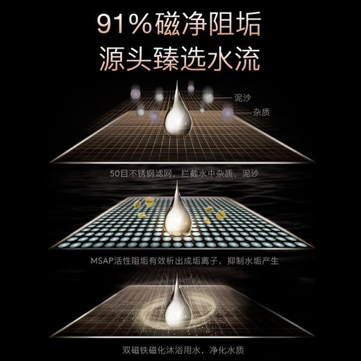 美的旗下高端COLMO 60升电热水器家用 抗菌钛金变频速热 智能水量显示 磁净阻垢 出水断电 智能管家CFGV6032-P（雅仕金 ） 商品图5