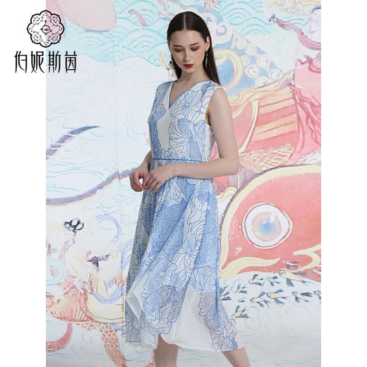 景泰蓝色连衣裙2S5937--芙蕖渌波--《LSF》 商品图3