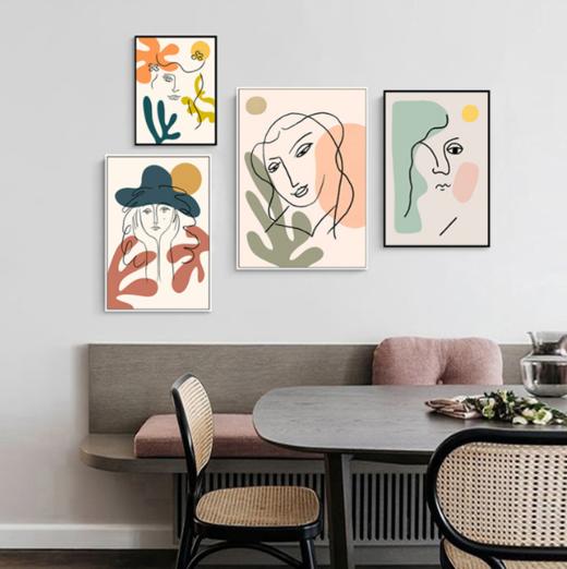 【装饰画】*北欧风格装饰画线条人物暖色调挂画 商品图1
