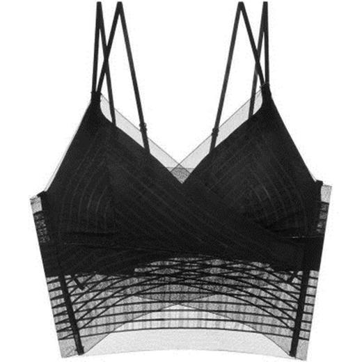 【2件超值装】新款美背蕾丝魔术贴吊带 薄款防走光外穿 一体式吊带衣女交叉无钢圈 聚拢性感内衣 商品图12