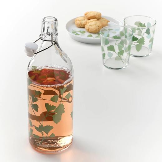 IKEA 宜家 KORKEN 考肯 附塞瓶子 玻璃 印制 1 公升 商品图1